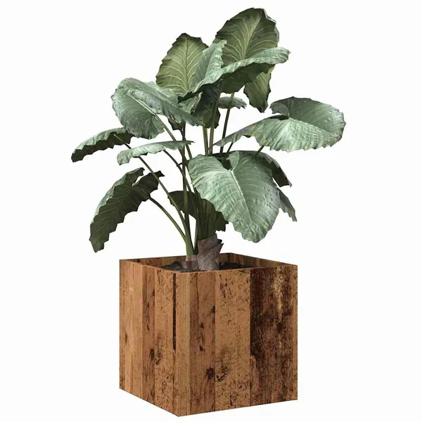 Jardinière vieux bois 40x40x40 cm bois d'ingénierie