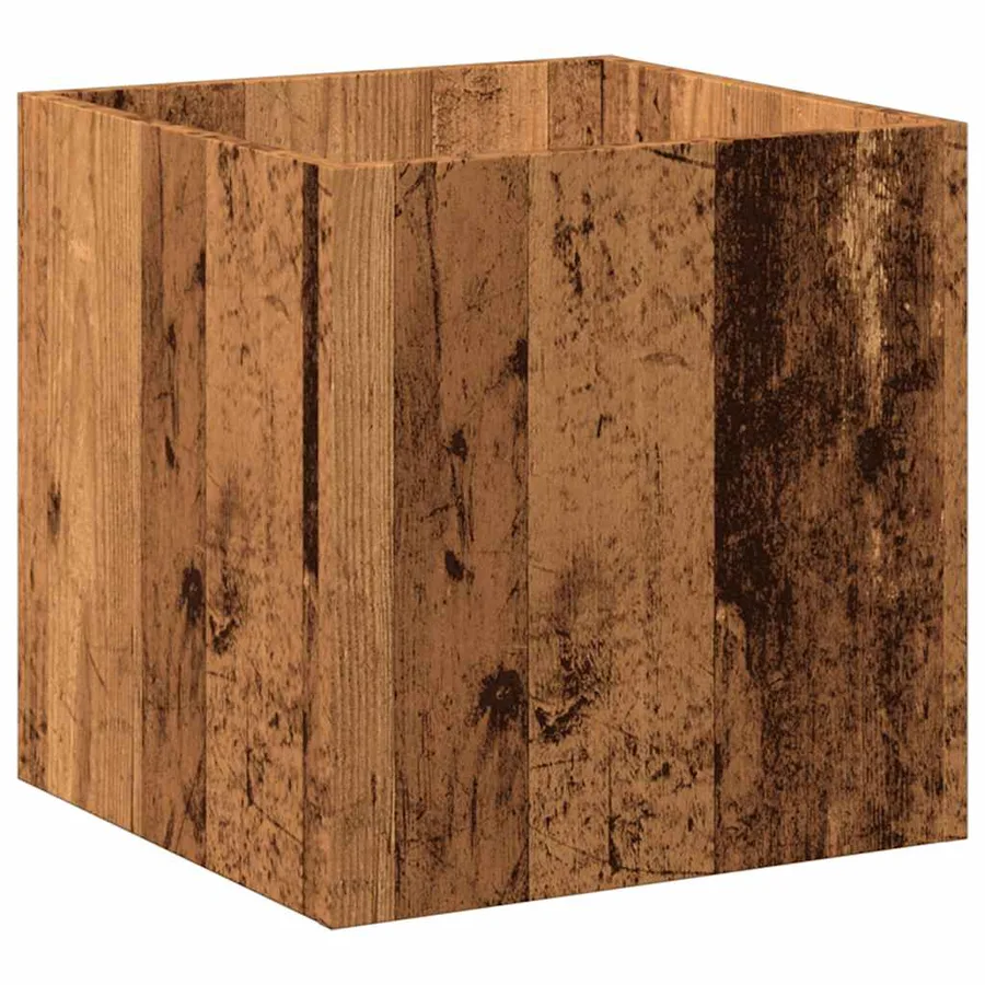 Jardinière vieux bois 40x40x40 cm bois d'ingénierie - 2
