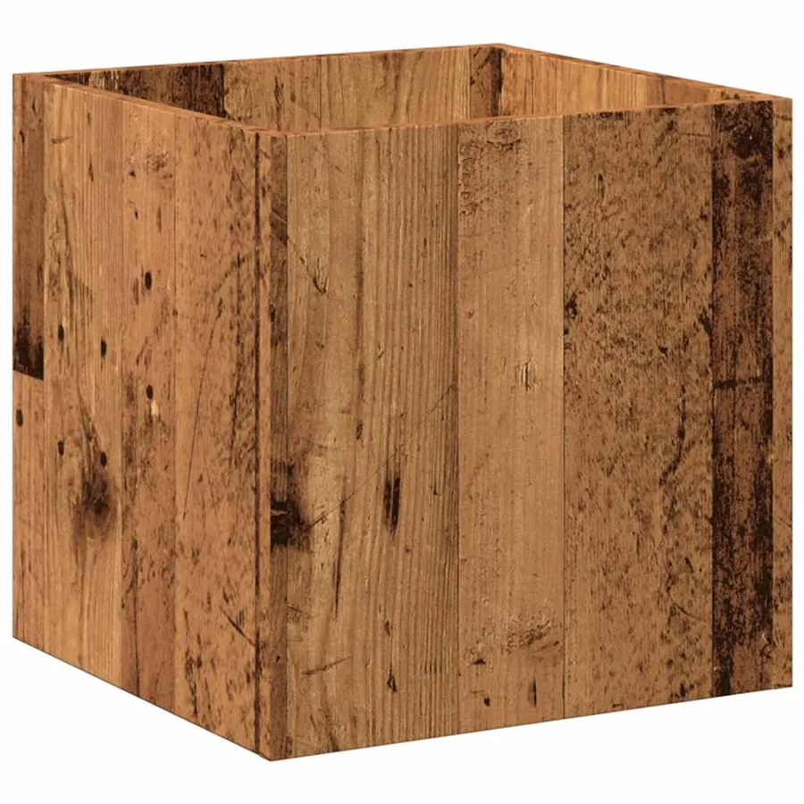 Jardinière vieux bois 40x40x40 cm bois d'ingénierie - 6