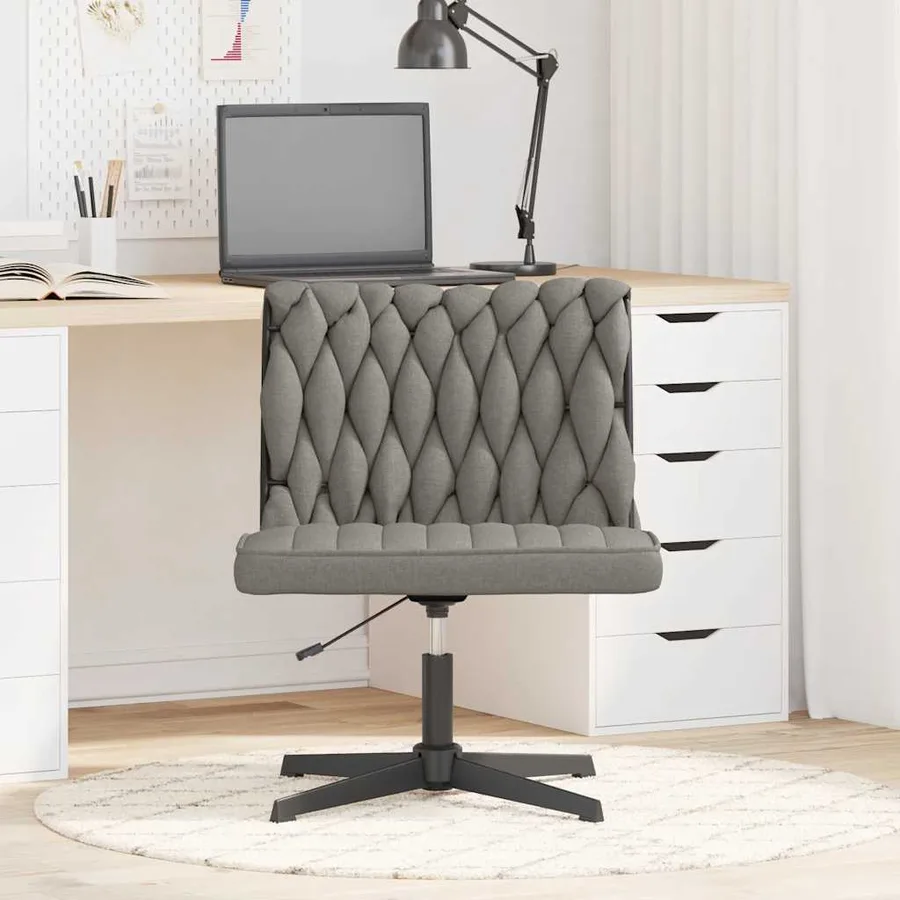 Chaise pivotante de bureau Gris clair Tissu - 3