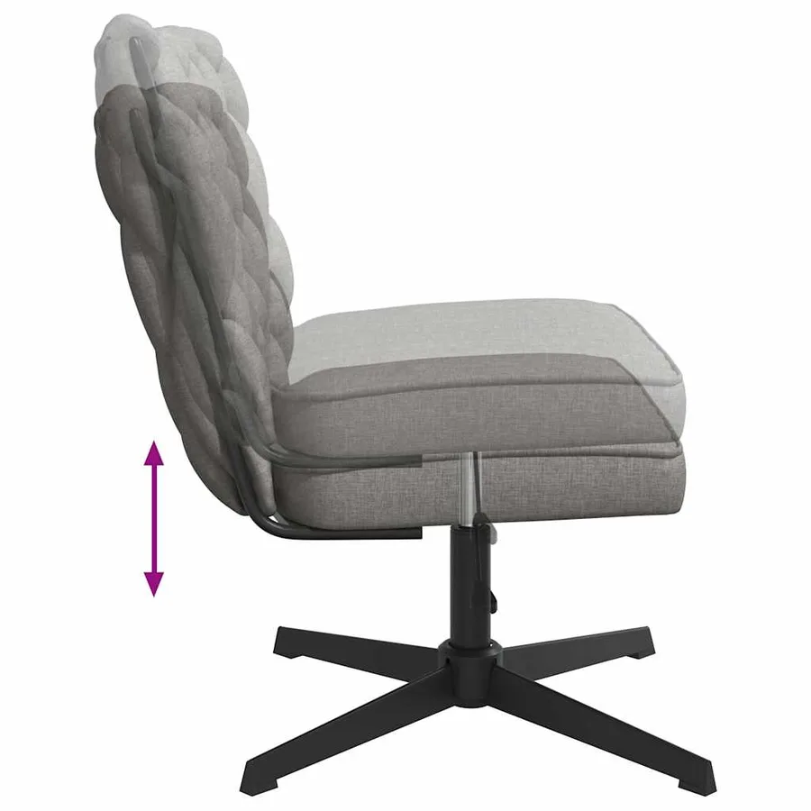 Chaise pivotante de bureau Gris clair Tissu - 7