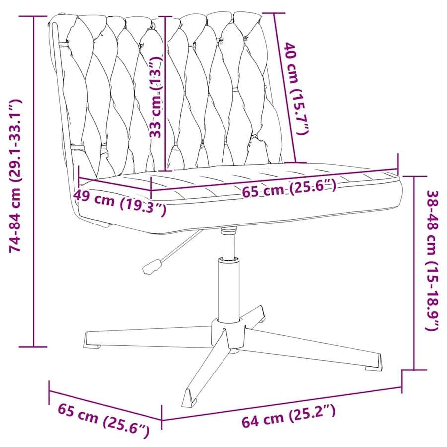 Chaise pivotante de bureau Crème Tissu - 12