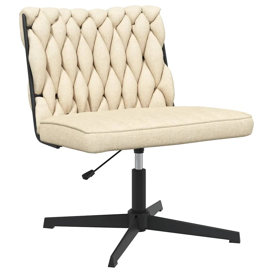 Chaise pivotante de bureau Crème Tissu - 2