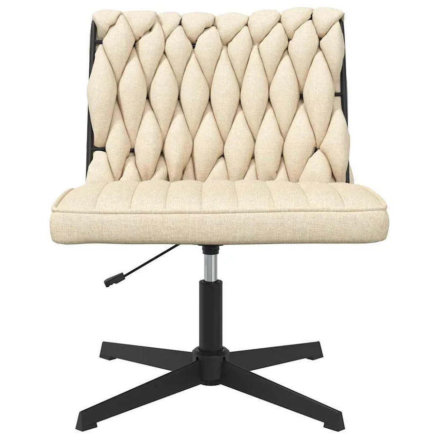 Chaise pivotante de bureau Crème Tissu - 4