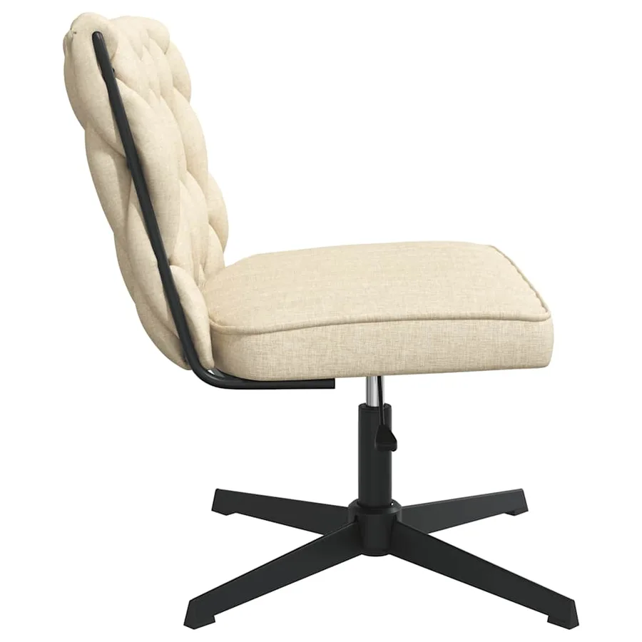 Chaise pivotante de bureau Crème Tissu - 5