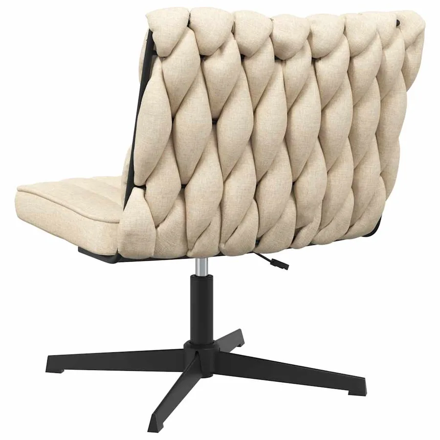 Chaise pivotante de bureau Crème Tissu - 6