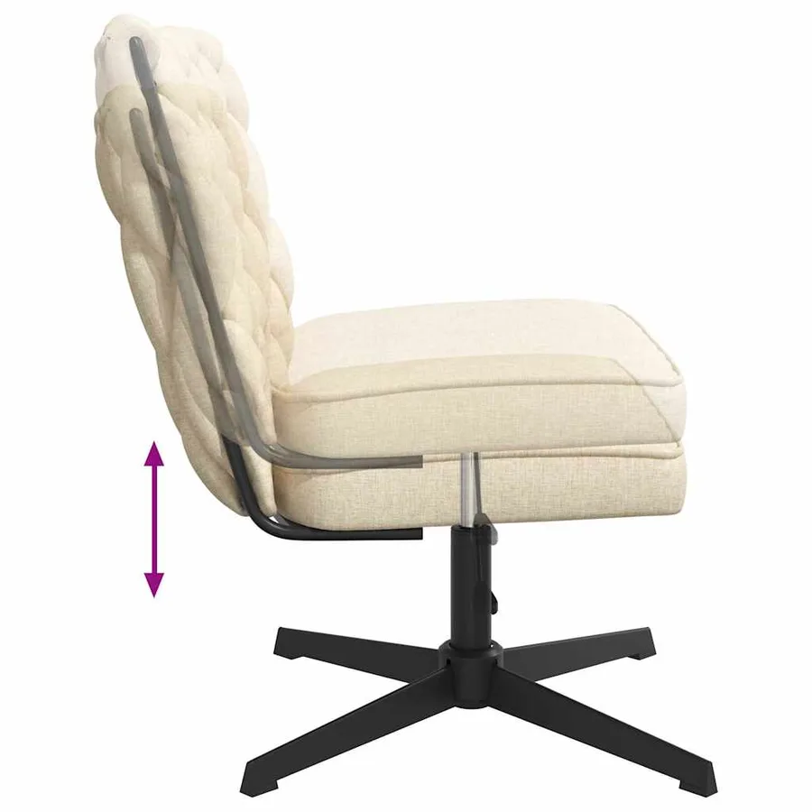 Chaise pivotante de bureau Crème Tissu - 7