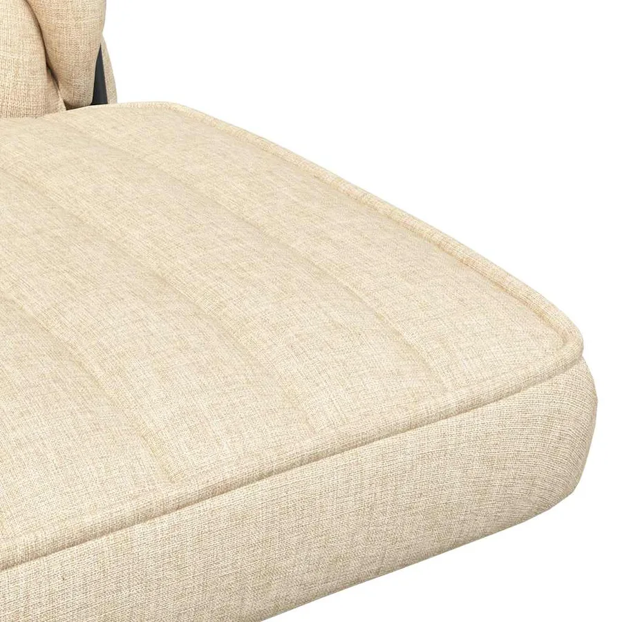 Chaise pivotante de bureau Crème Tissu - 8