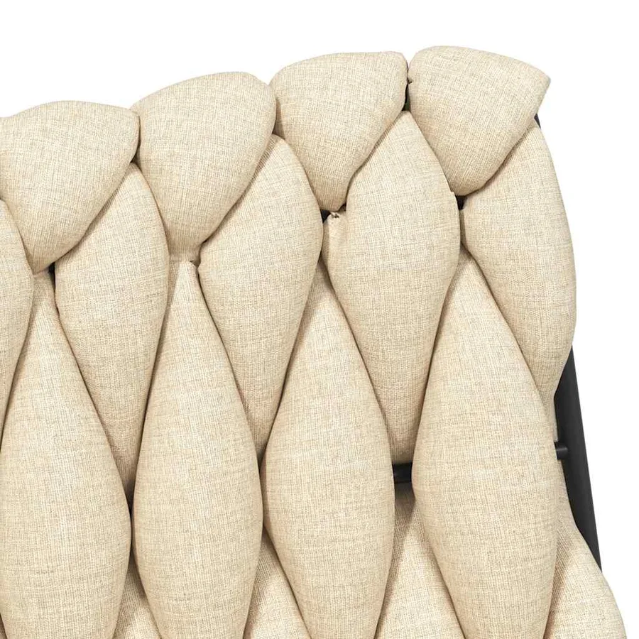 Chaise pivotante de bureau Crème Tissu - 9
