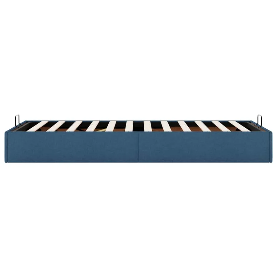 Cadre de lit ottoman sans matelas bleu 90x190 cm tissu - 8