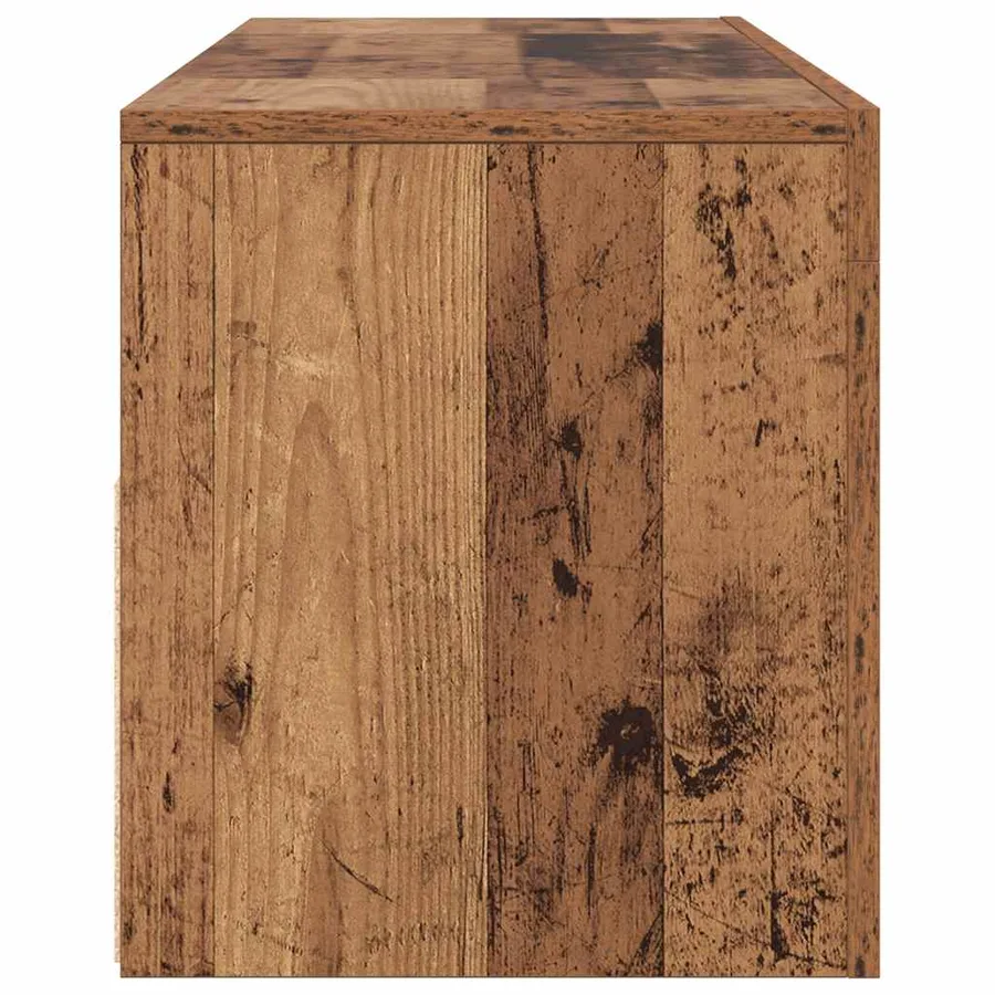 Meuble TV avec lumières LED vieux bois bois d'ingénierie - 8