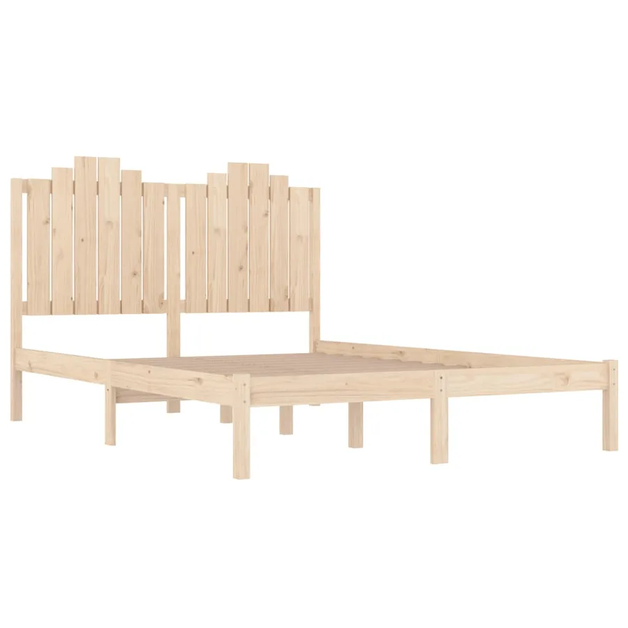 Cadre de lit sans matelas bois massif - 4