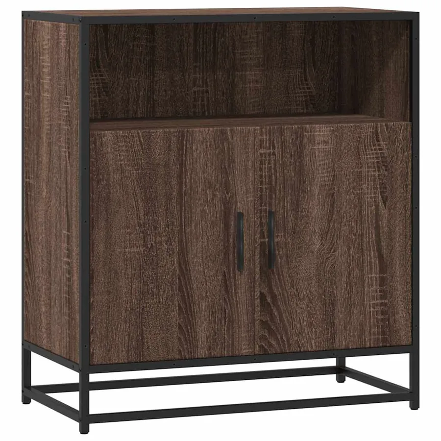 Buffet chêne marron 68x35x76 cm bois d'ingénierie - 2