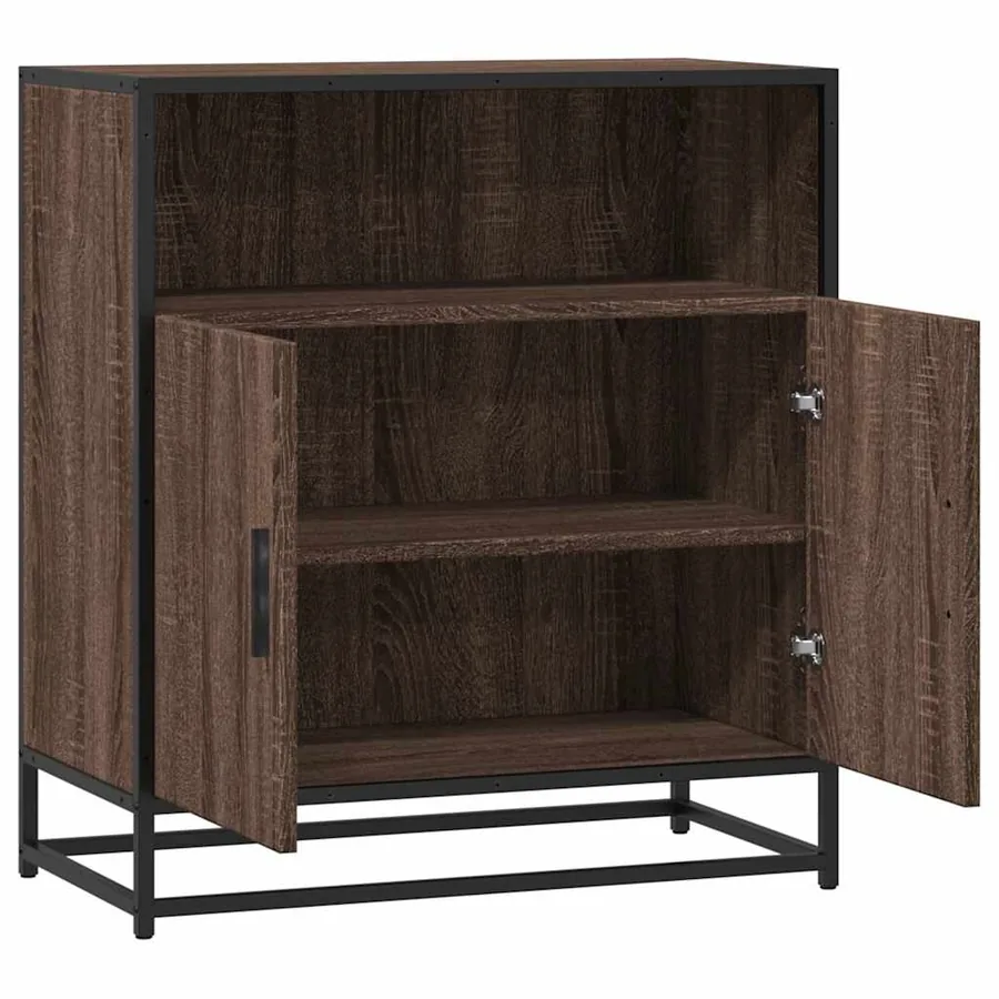 Buffet chêne marron 68x35x76 cm bois d'ingénierie - 7