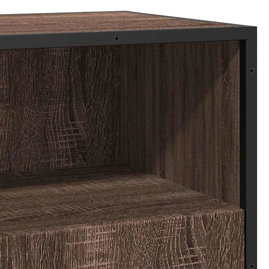 Buffet chêne marron 68x35x76 cm bois d'ingénierie - 8