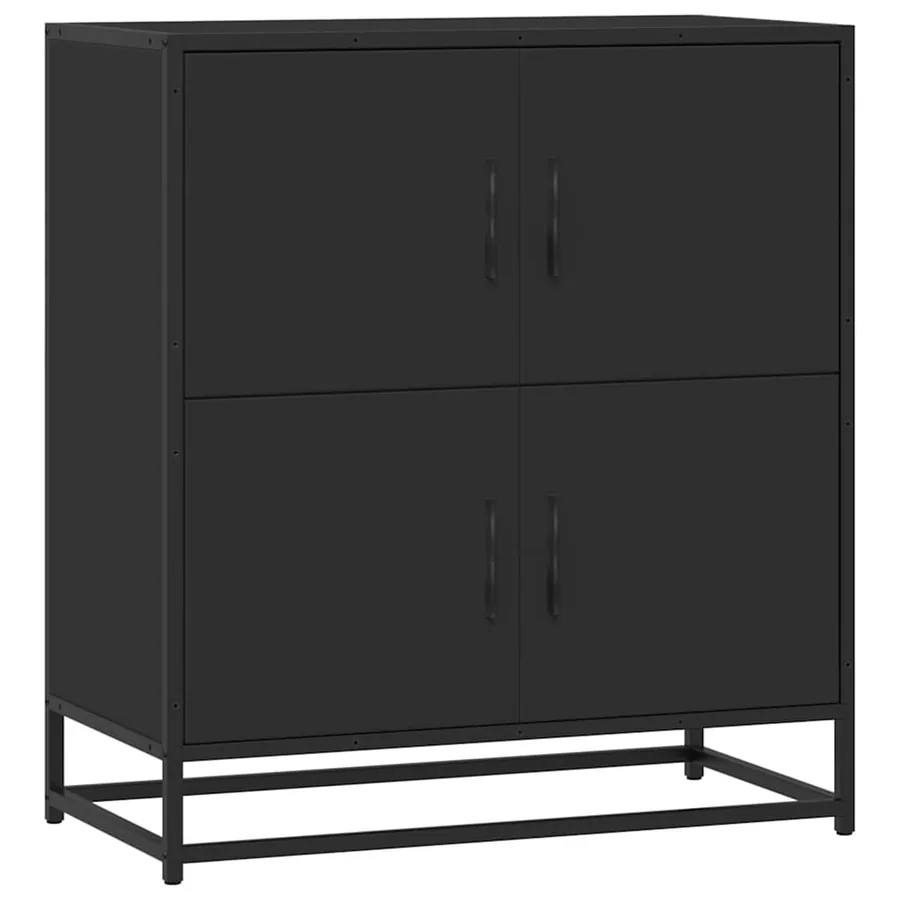Buffet noir 68x35x76 cm bois d'ingénierie - 2