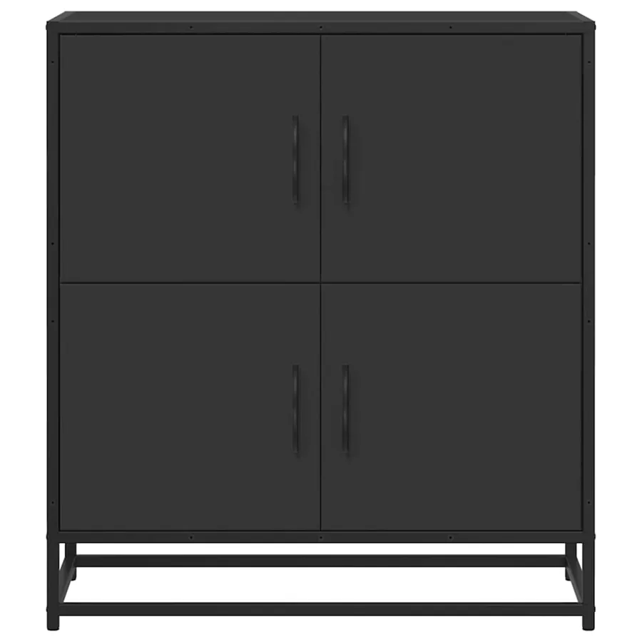Buffet noir 68x35x76 cm bois d'ingénierie - 4