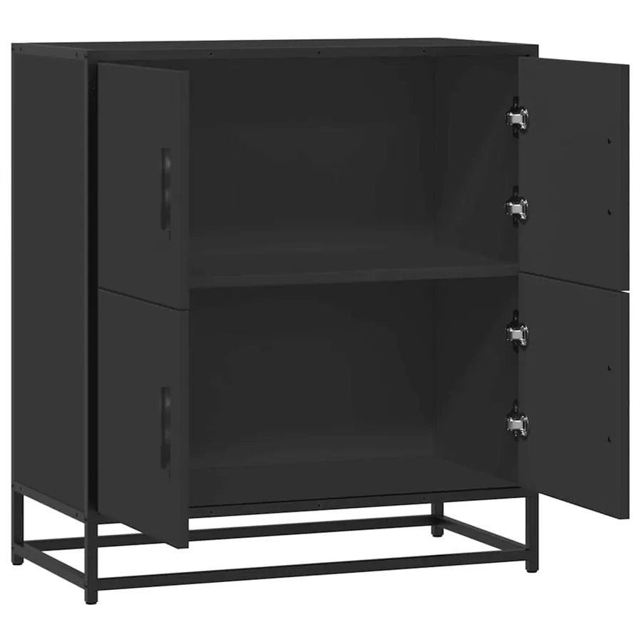 Buffet noir 68x35x76 cm bois d'ingénierie - 7