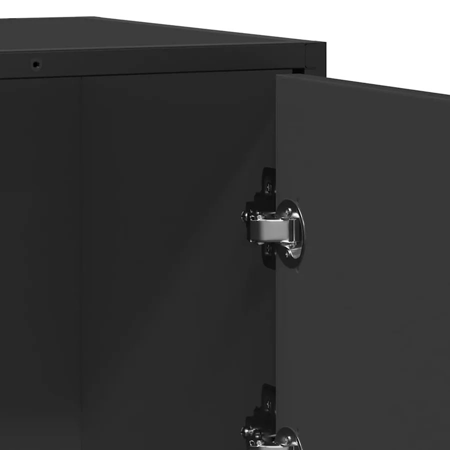 Buffet noir 68x35x76 cm bois d'ingénierie - 8