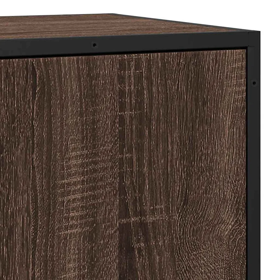 Buffet chêne marron 68x35x76 cm bois d'ingénierie et métal - 8