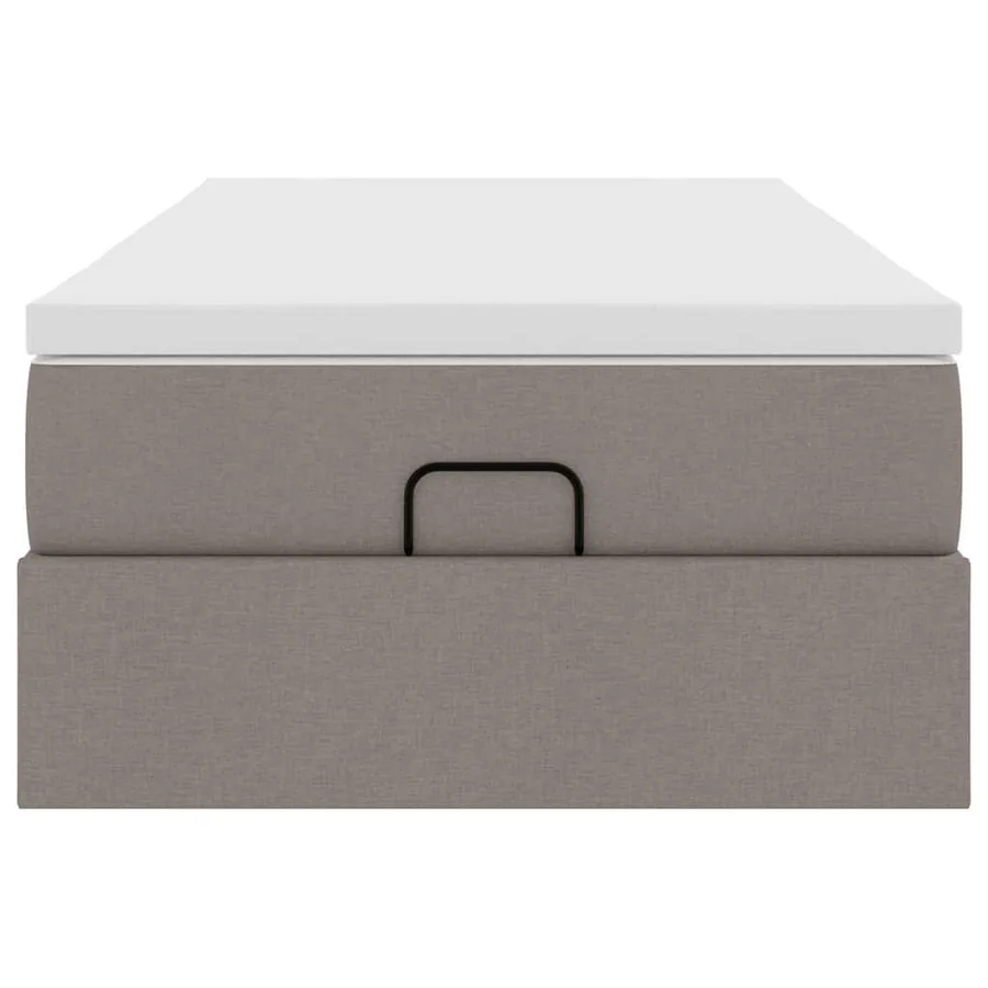 Cadre de lit ottoman avec matelas taupe 90x190 cm tissu - 7