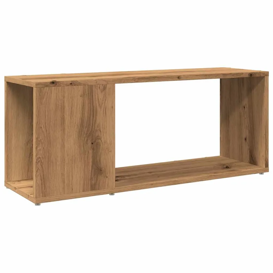 Meuble TV chêne artisanal 80x24x32 cm bois d'ingénierie - 2