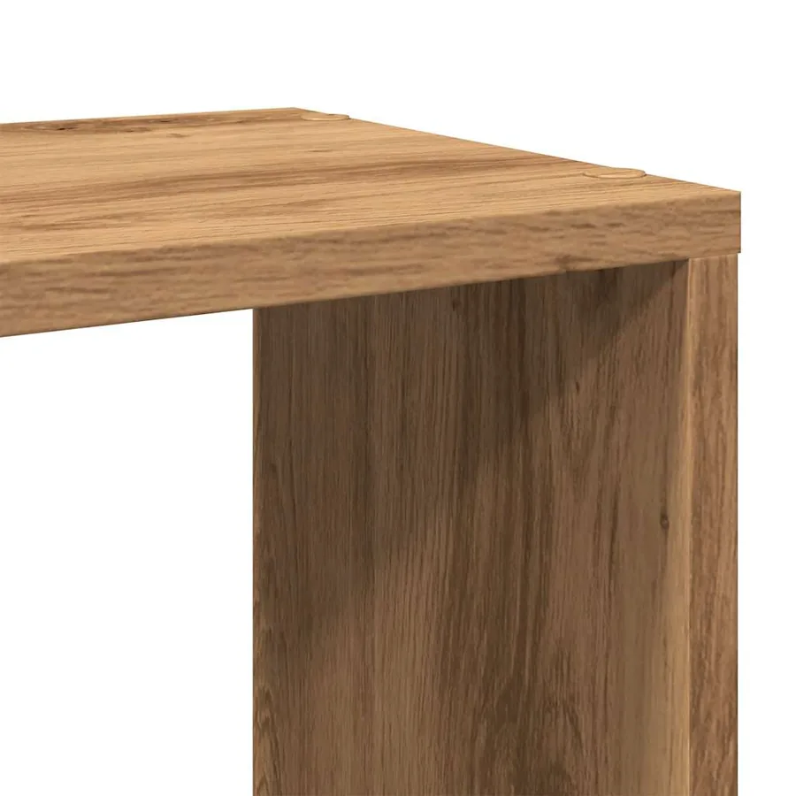 Meuble TV chêne artisanal 80x24x32 cm bois d'ingénierie - 8
