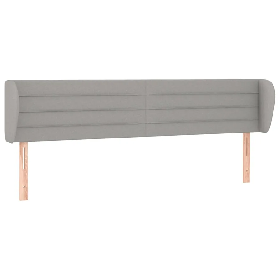 Tête de lit avec oreilles Gris clair 183x23x78/88 cm Tissu - 2