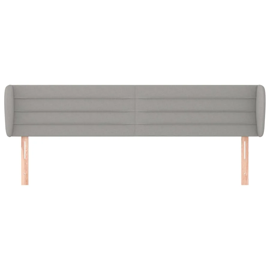 Tête de lit avec oreilles Gris clair 183x23x78/88 cm Tissu - 3