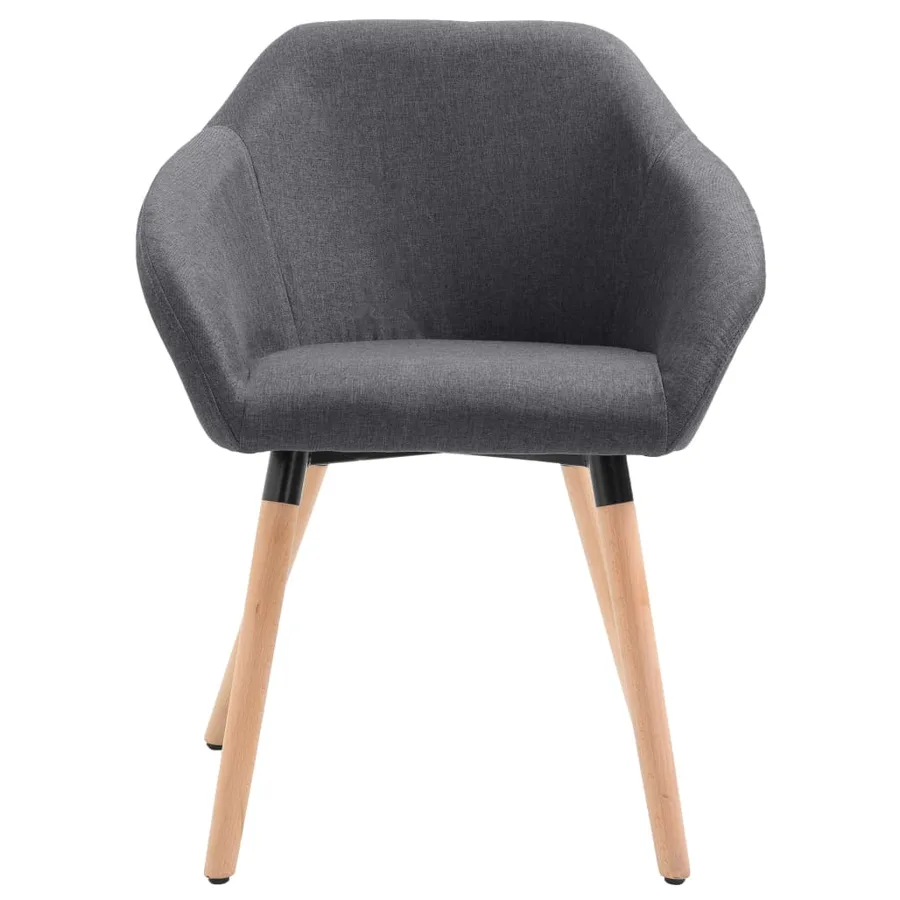 Chaises à manger lot de 6 gris foncé tissu - 4