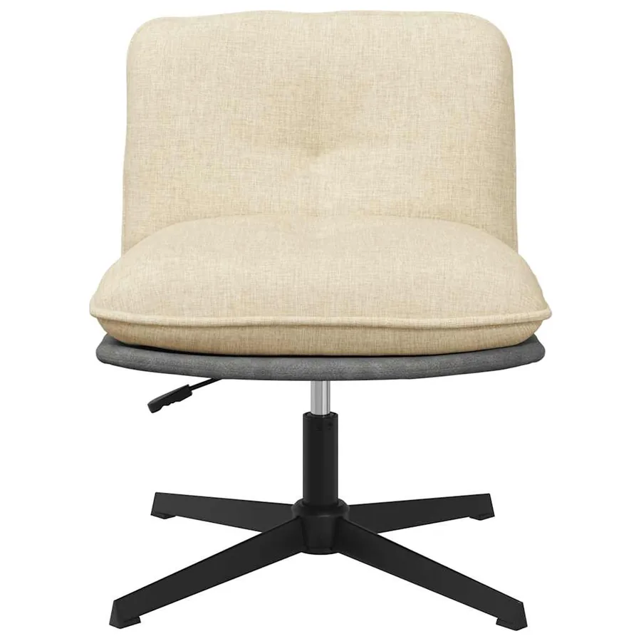 Chaise pivotante de bureau Crème Tissu - 4