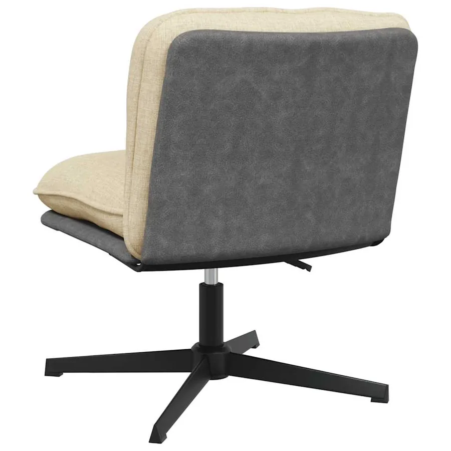 Chaise pivotante de bureau Crème Tissu - 6