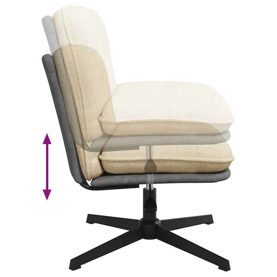 Chaise pivotante de bureau Crème Tissu - 7