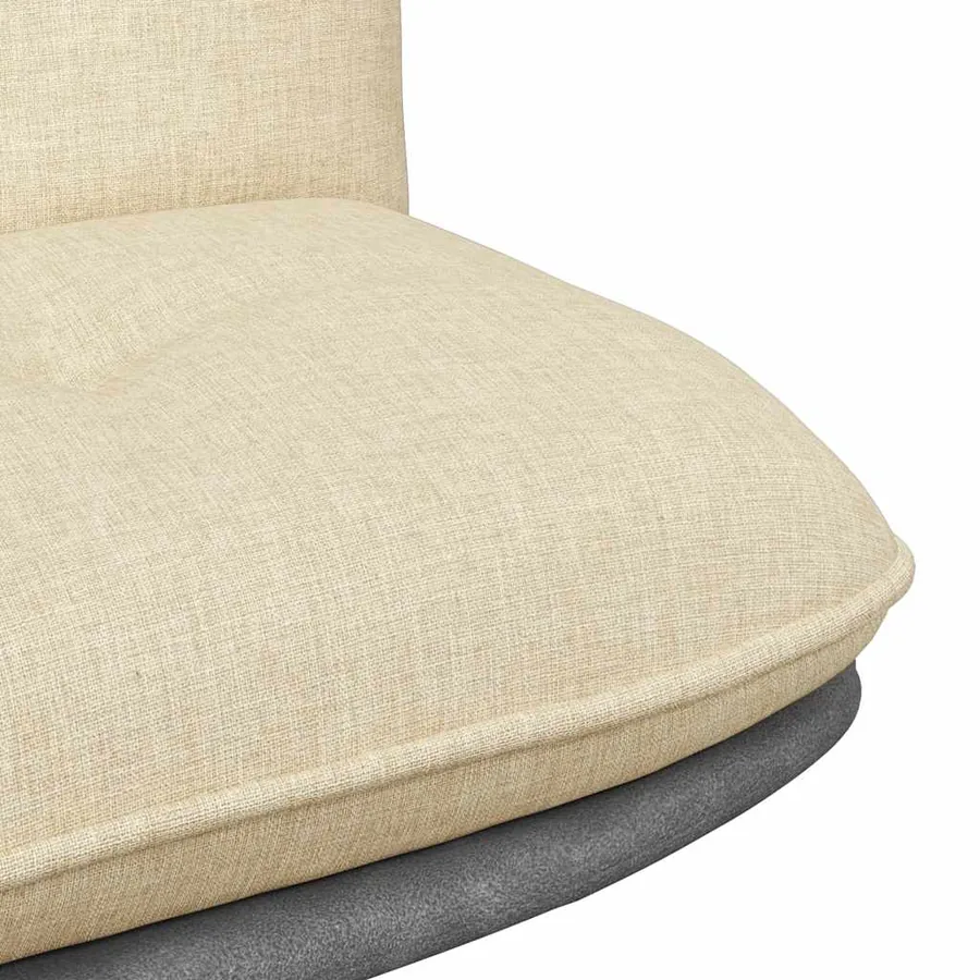 Chaise pivotante de bureau Crème Tissu - 8
