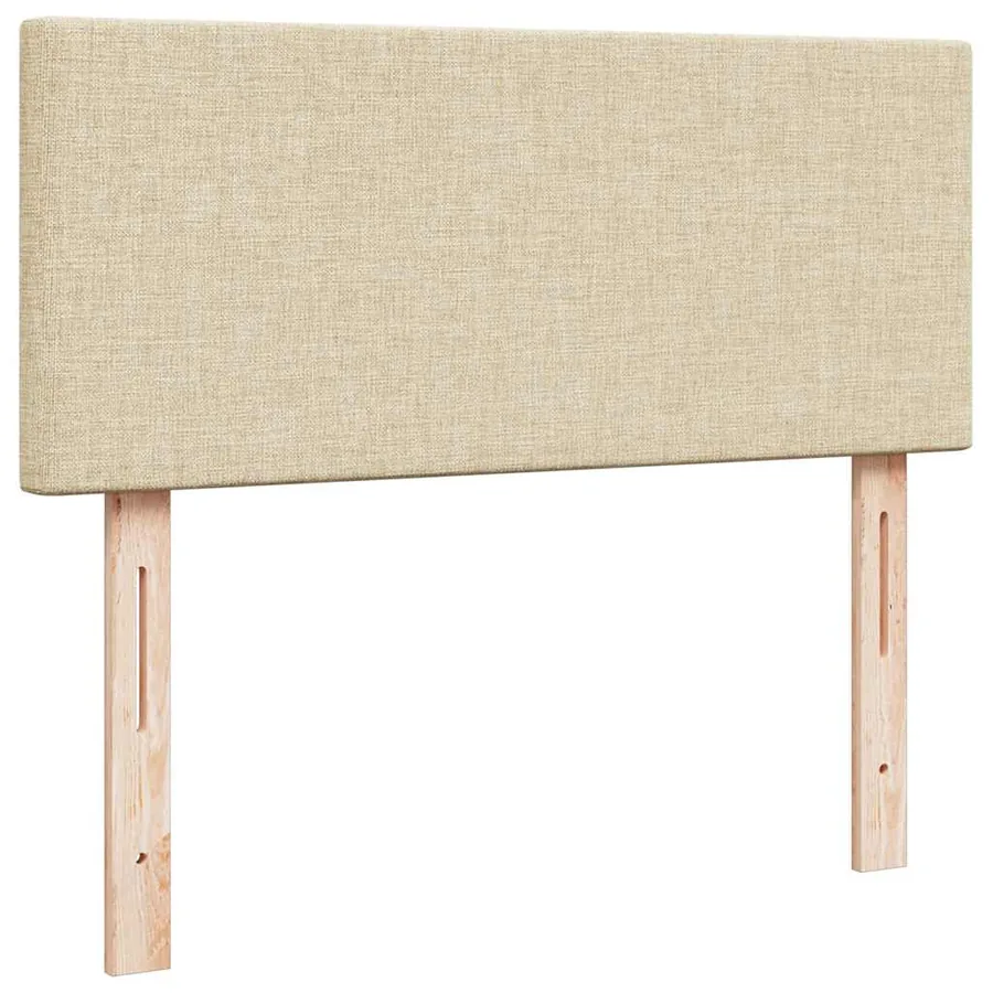 Cadre de lit ottoman avec matelas crème 120x200cm tissu - 9