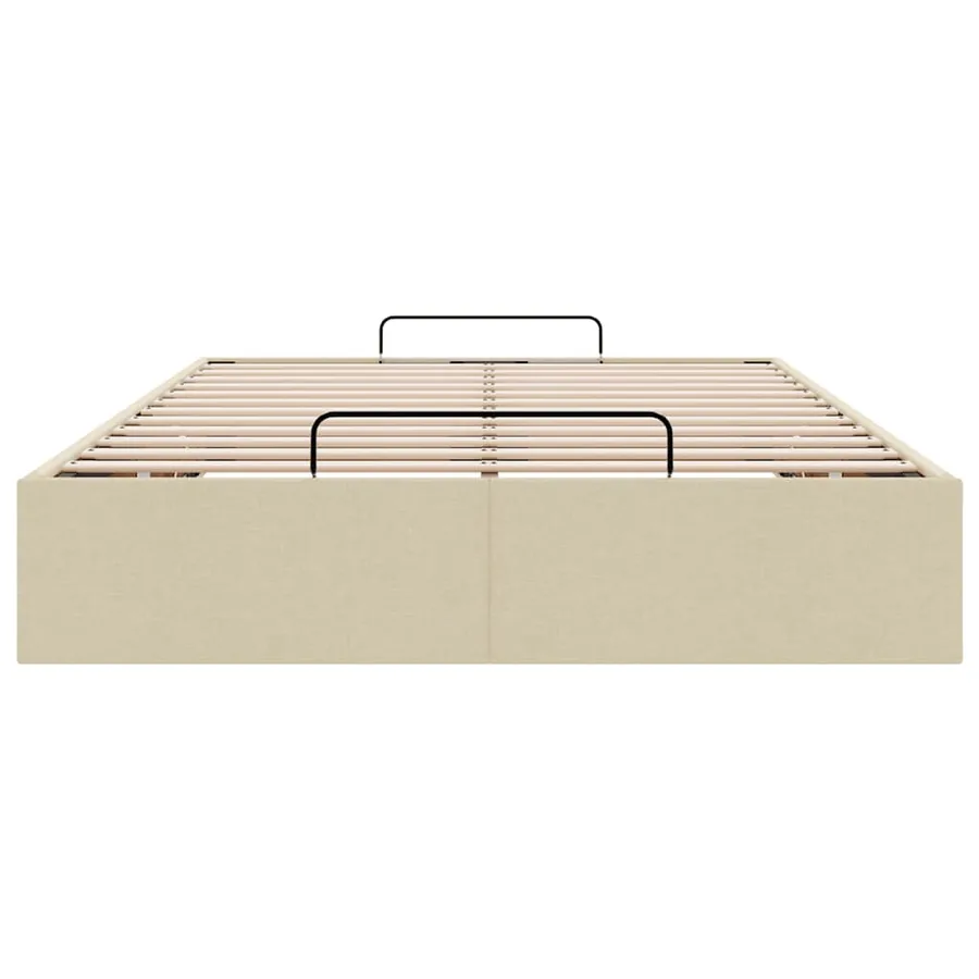 Cadre de lit ottoman sans matelas crème 120x200 cm tissu - 7