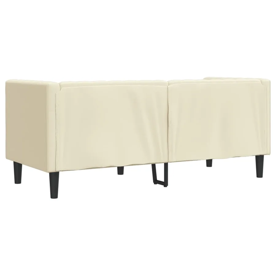 Canapé Chesterfield 2 places crème similicuir - 6