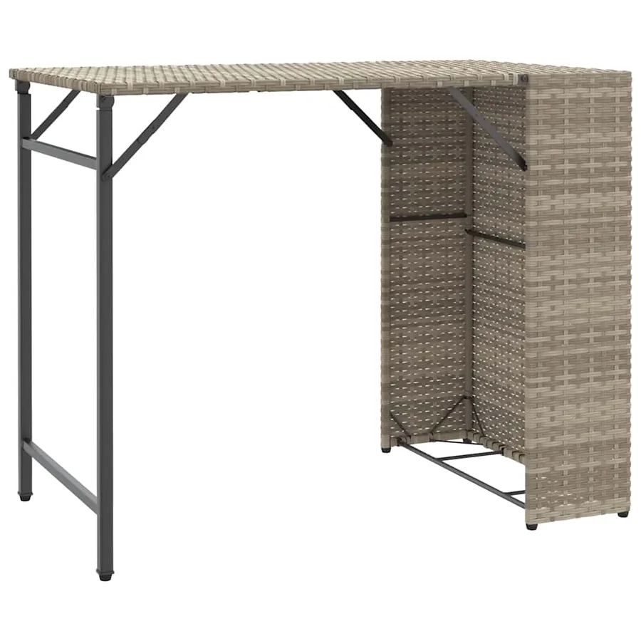 Ensemble à manger de jardin 5 pcs pliable gris clair poly rotin - 4