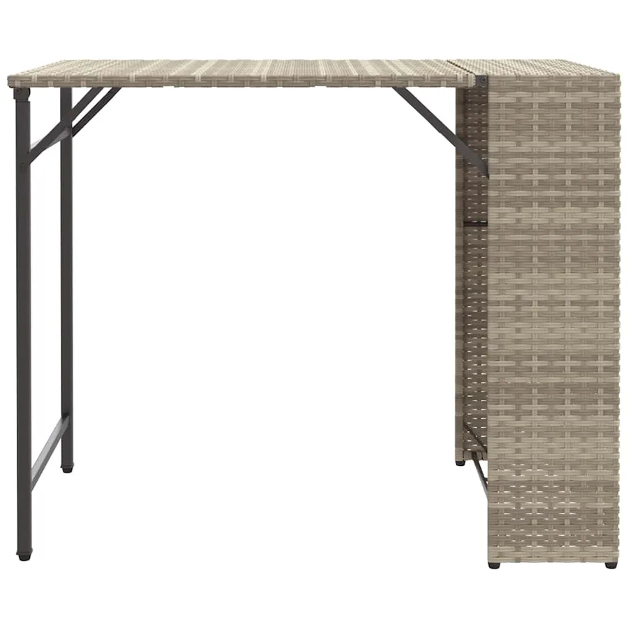 Ensemble à manger de jardin 5 pcs pliable gris clair poly rotin - 5