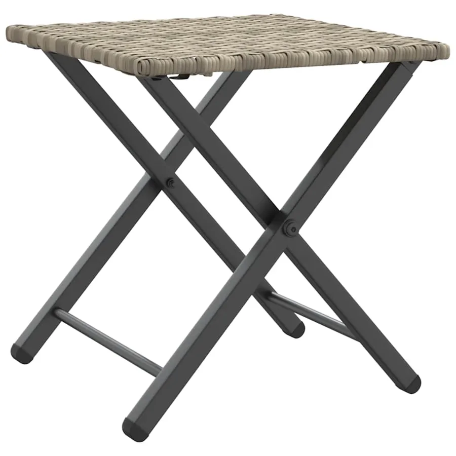 Ensemble à manger de jardin 5 pcs pliable gris clair poly rotin - 6