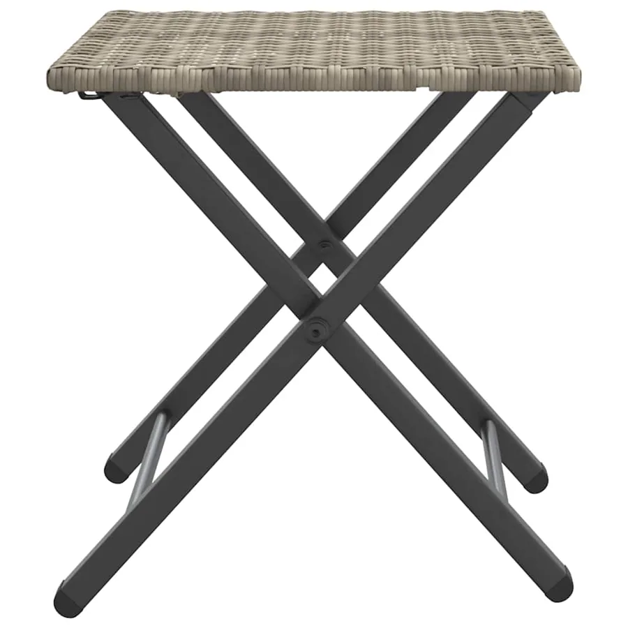 Ensemble à manger de jardin 5 pcs pliable gris clair poly rotin - 7