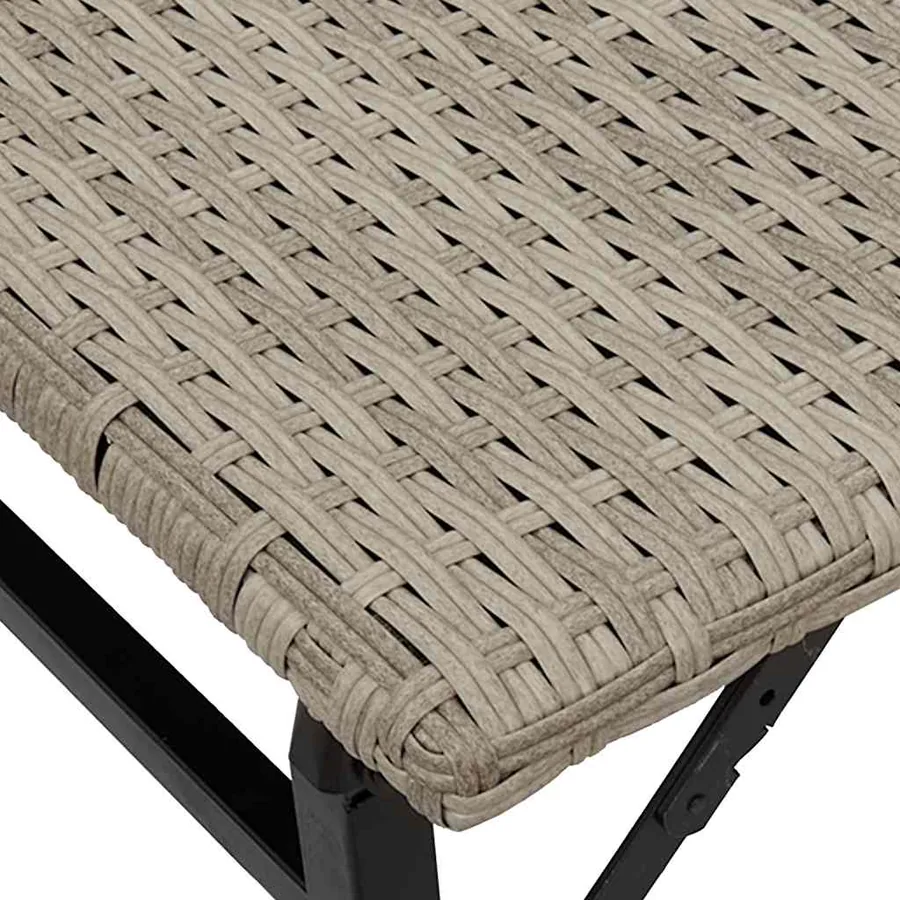 Ensemble à manger de jardin 5 pcs pliable gris clair poly rotin - 9