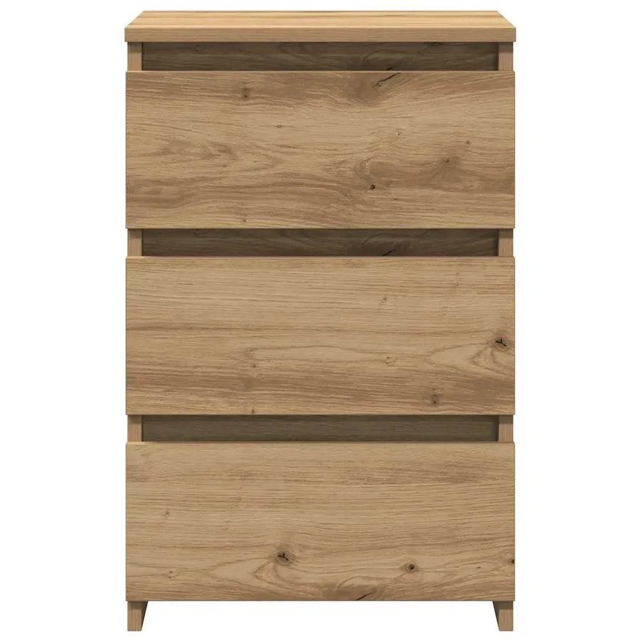 Table de chevet chêne artisanal 40x35x62,5 cm bois d'ingénierie - 5