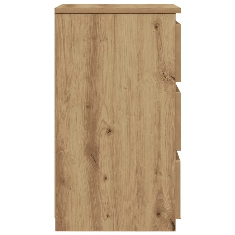 Table de chevet chêne artisanal 40x35x62,5 cm bois d'ingénierie - 7