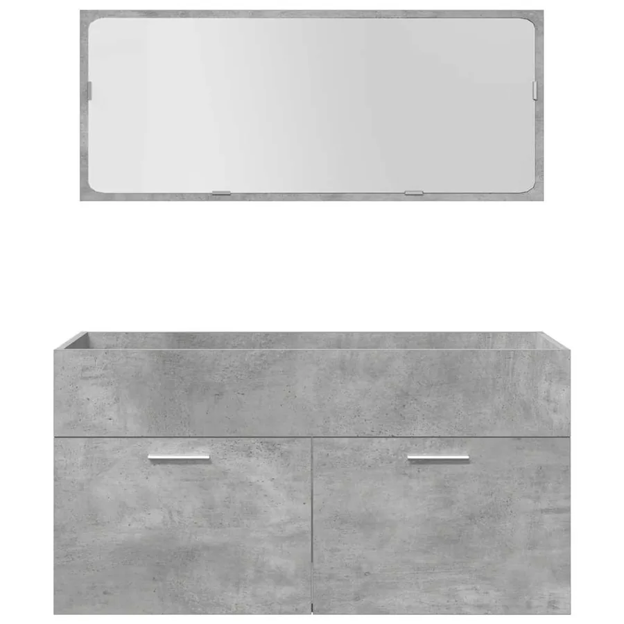 Ensemble de meubles de salle de bain 5 pcs gris béton - 6