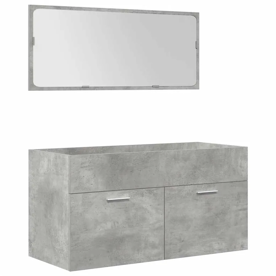 Ensemble de meubles de salle de bain 5 pcs gris béton - 7
