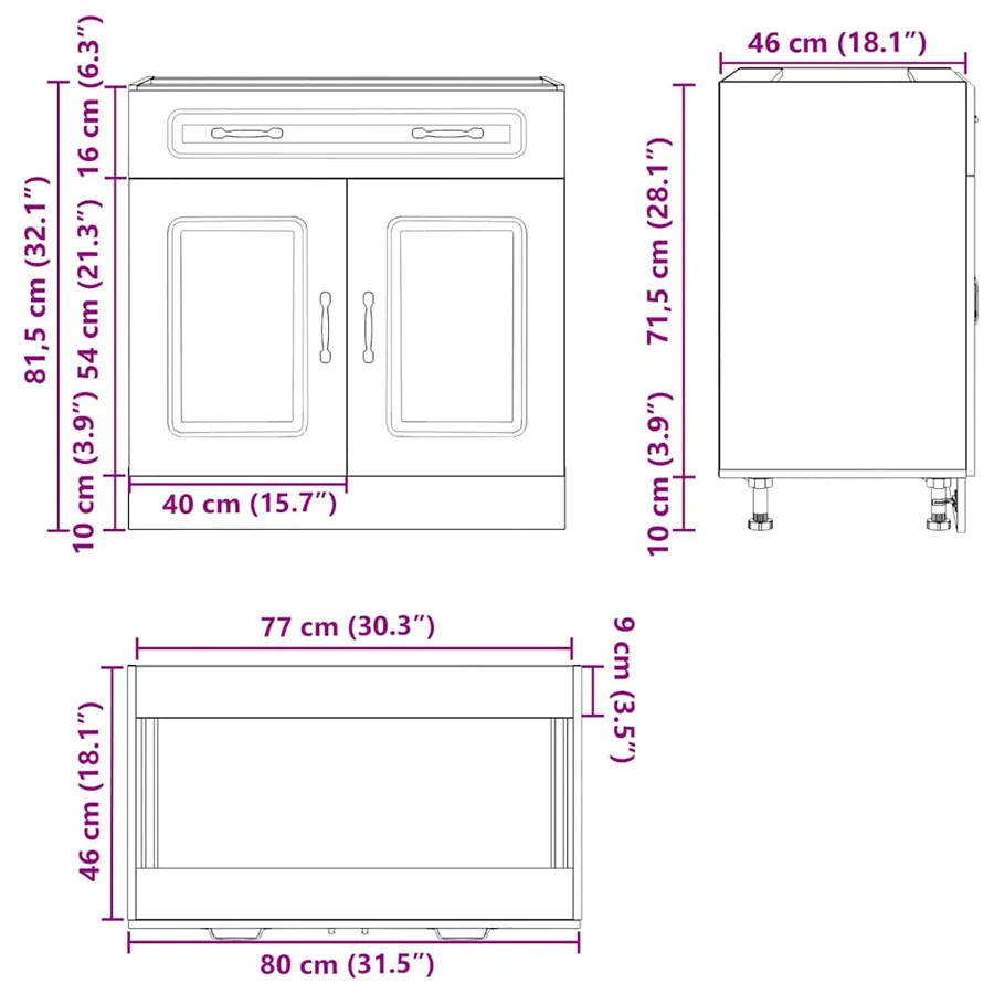 Armoire de cuisine Kalmar blanc bois d'ingénierie - 11