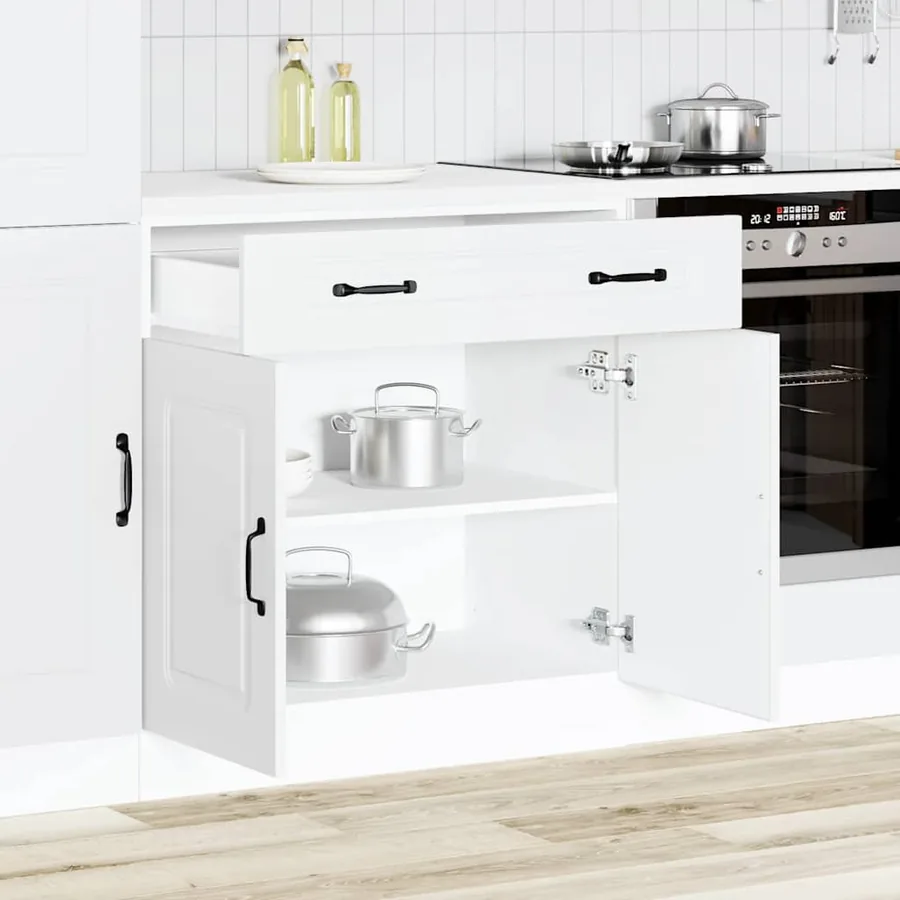Armoire de cuisine Kalmar blanc bois d'ingénierie - 3