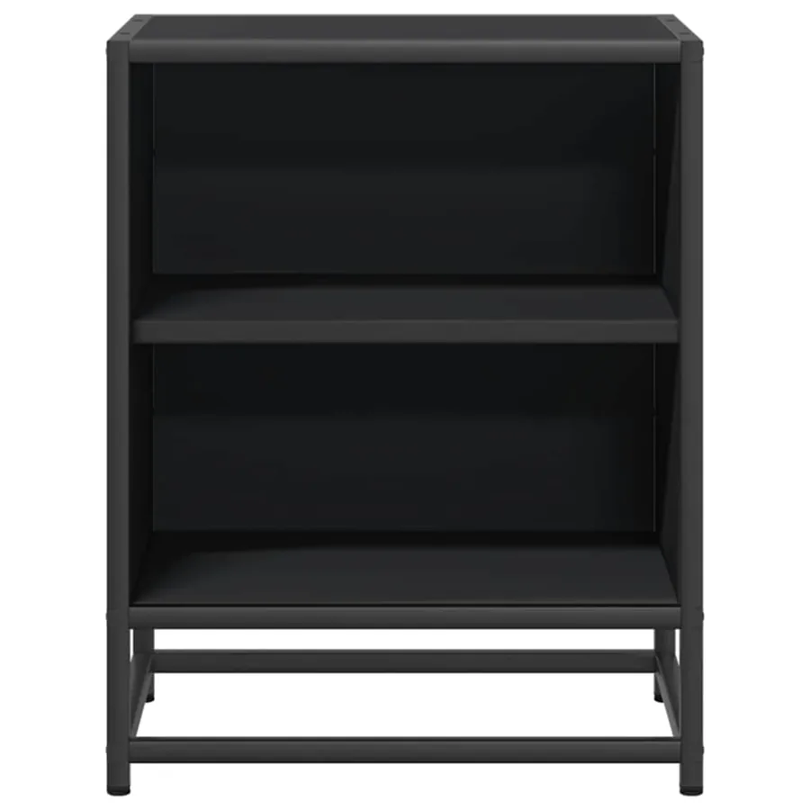 Table de chevet noir 40x31x50 cm bois d'ingénierie et métal - 5