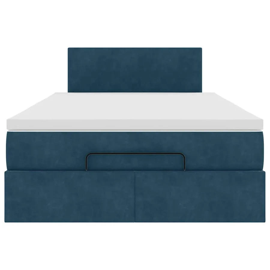 Cadre de lit ottoman avec matelas bleu foncé 120x200 cm velours - 7